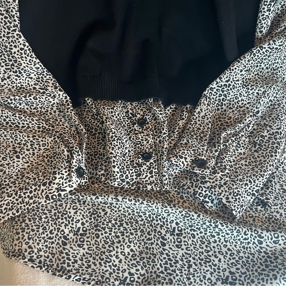 Adrianna Papell Designer Long Sleeve Shirt With Attached Sweater Size Medium - Picture 6 of 13